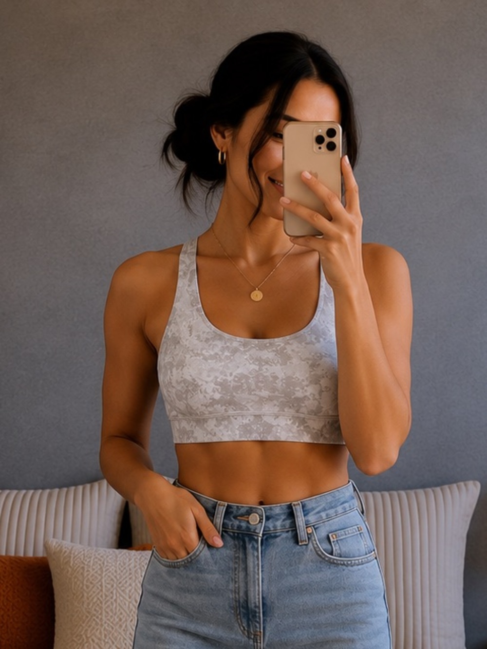 lululemon Floral Strappy Sports Bra